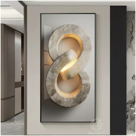 Stone Beige Infinity Loop Acrylic Art