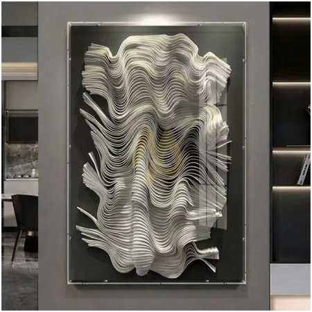 120x80cm White Underwater Wavy Acrylic Art