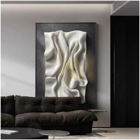 Cream Wrinkled Texture Acrylic Art