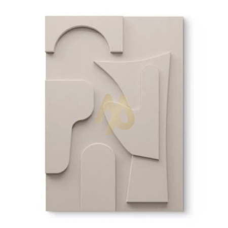 Beige Abstract Sculptural 3D Frame