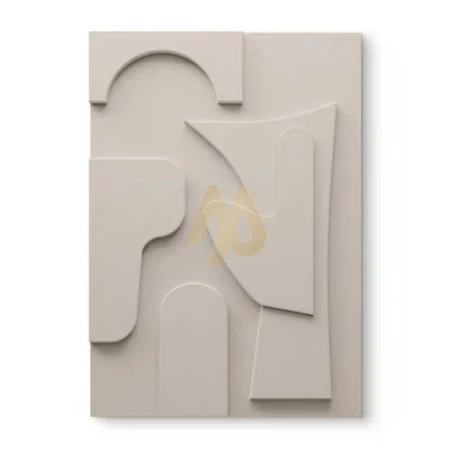 Beige Abstract Sculptural 3D Frame